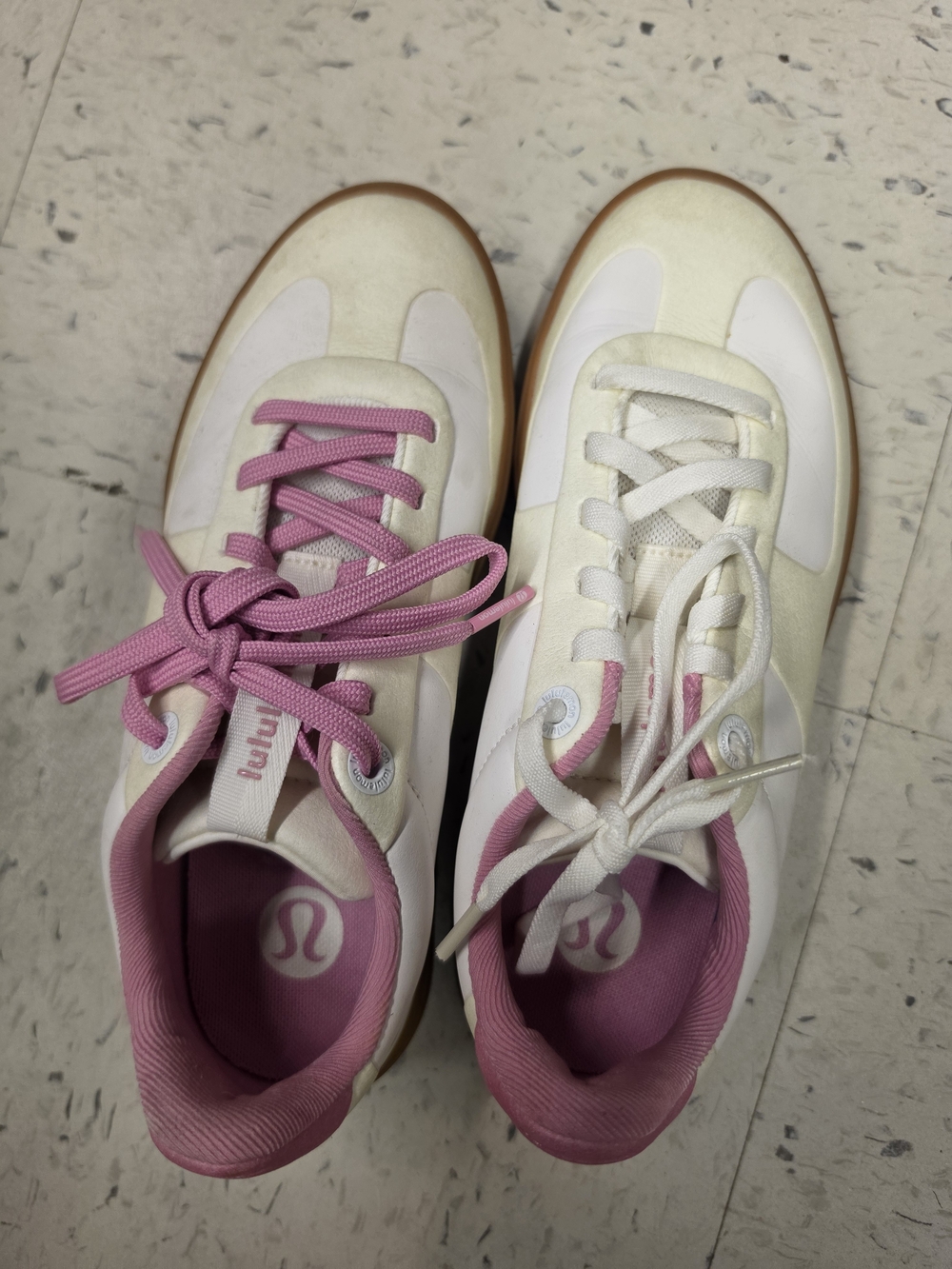 Size 6 lululemon athletica Women's Pink & White Athletic Sneakers